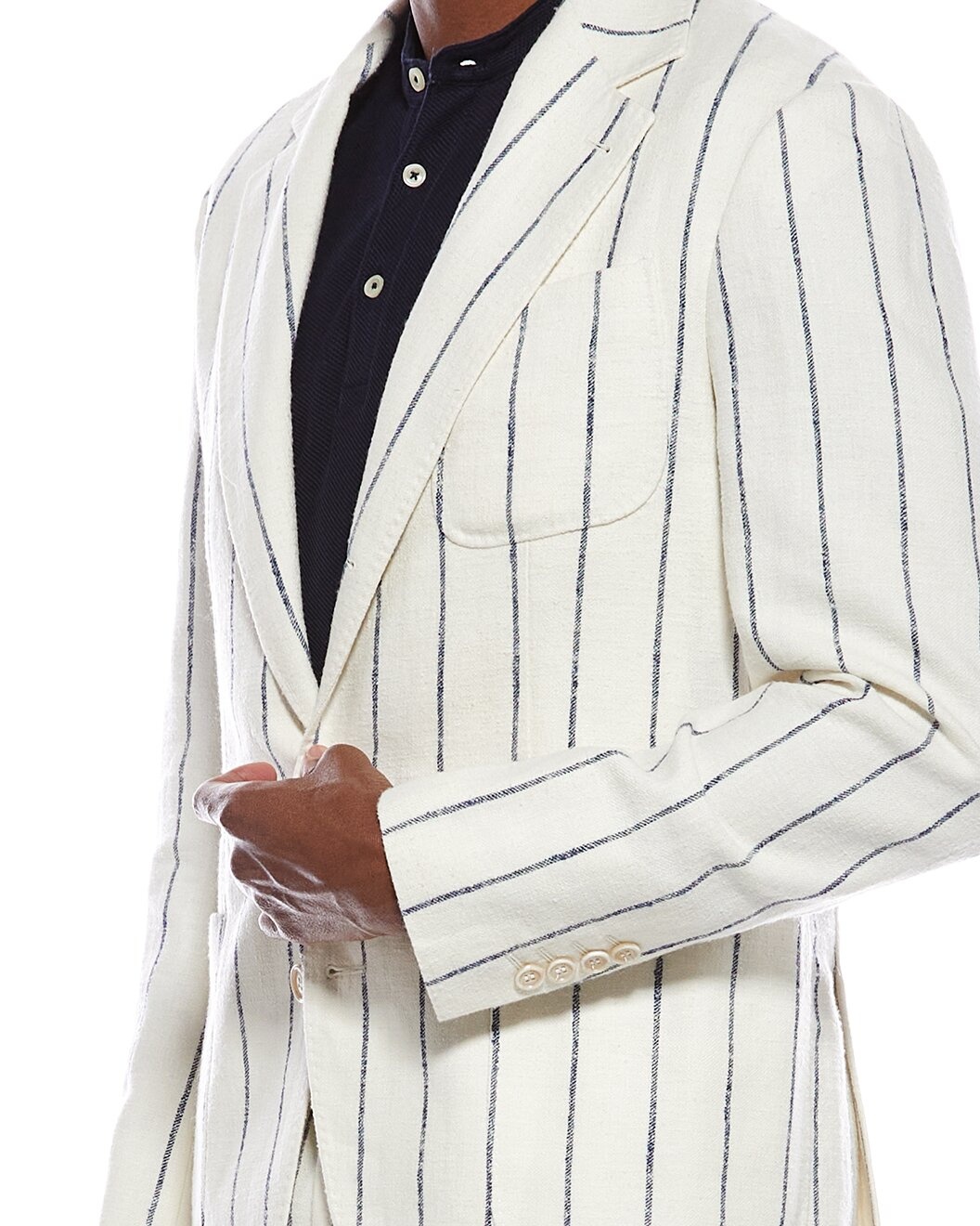 Brunello Cucinelli 2pc Wool, Linen, & Silk-Blend Suit with Pleated Pant - 4