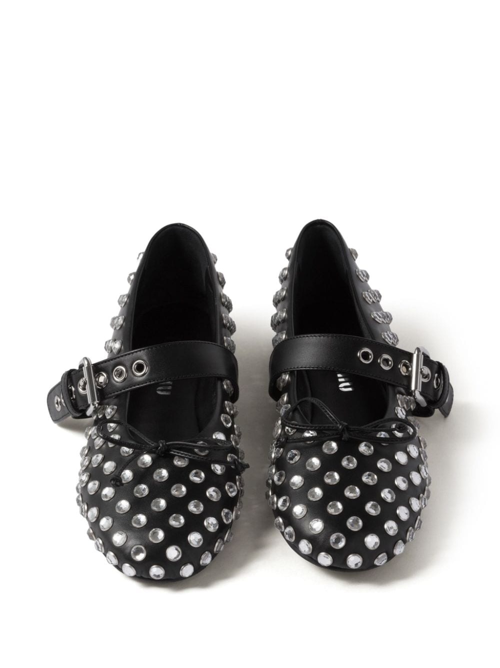 studded leather ballerina shoes - 4