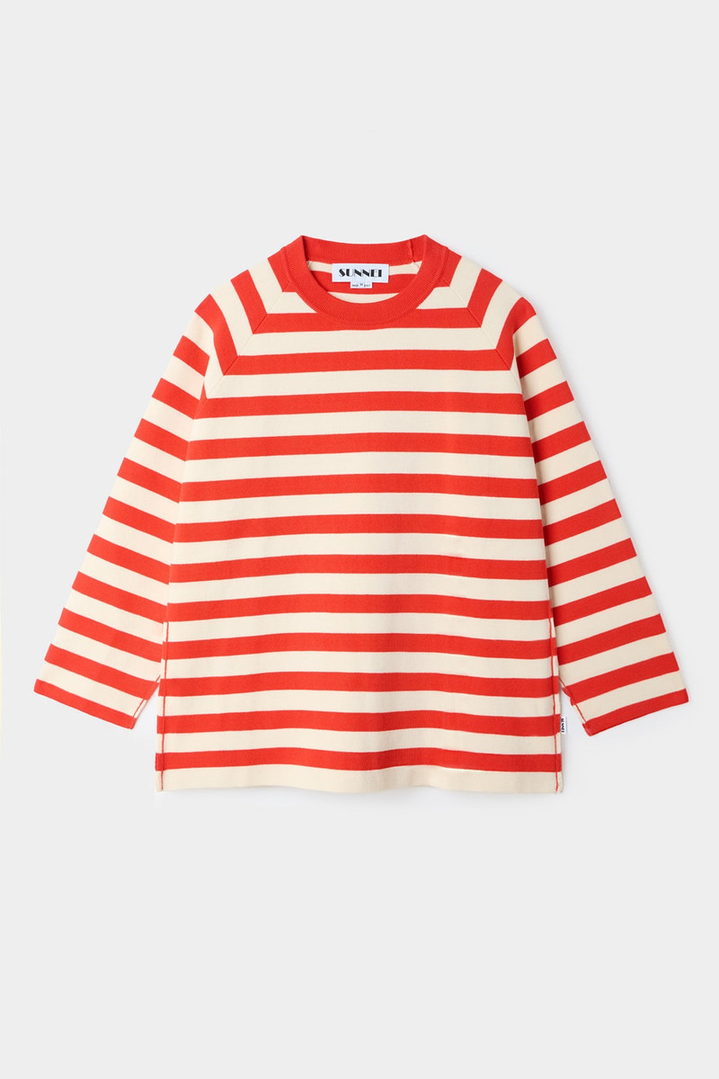 SUNNEI KNITTED LONGSLEEVE TSHIRT / orange & red outlook