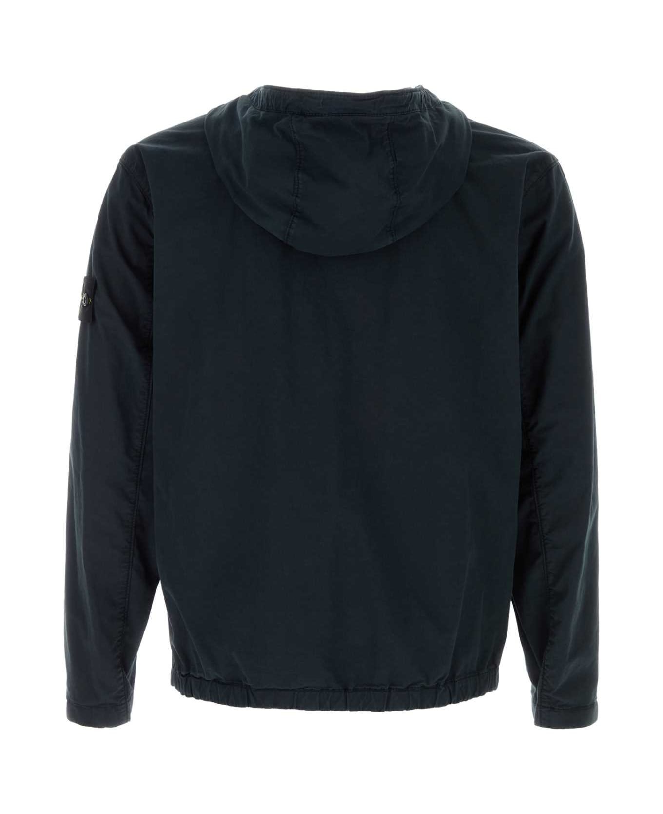 Navy Blue Stretch Cotton Jacket - 2
