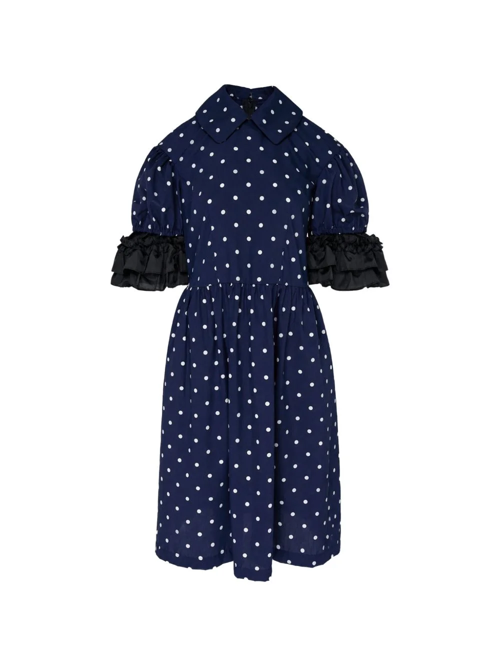 polka-dot ruffled midi dress - 1