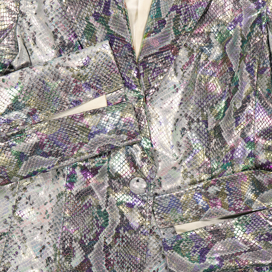 Rotate Ladies Spiced Plum Comb Snake Print Blazer - 7