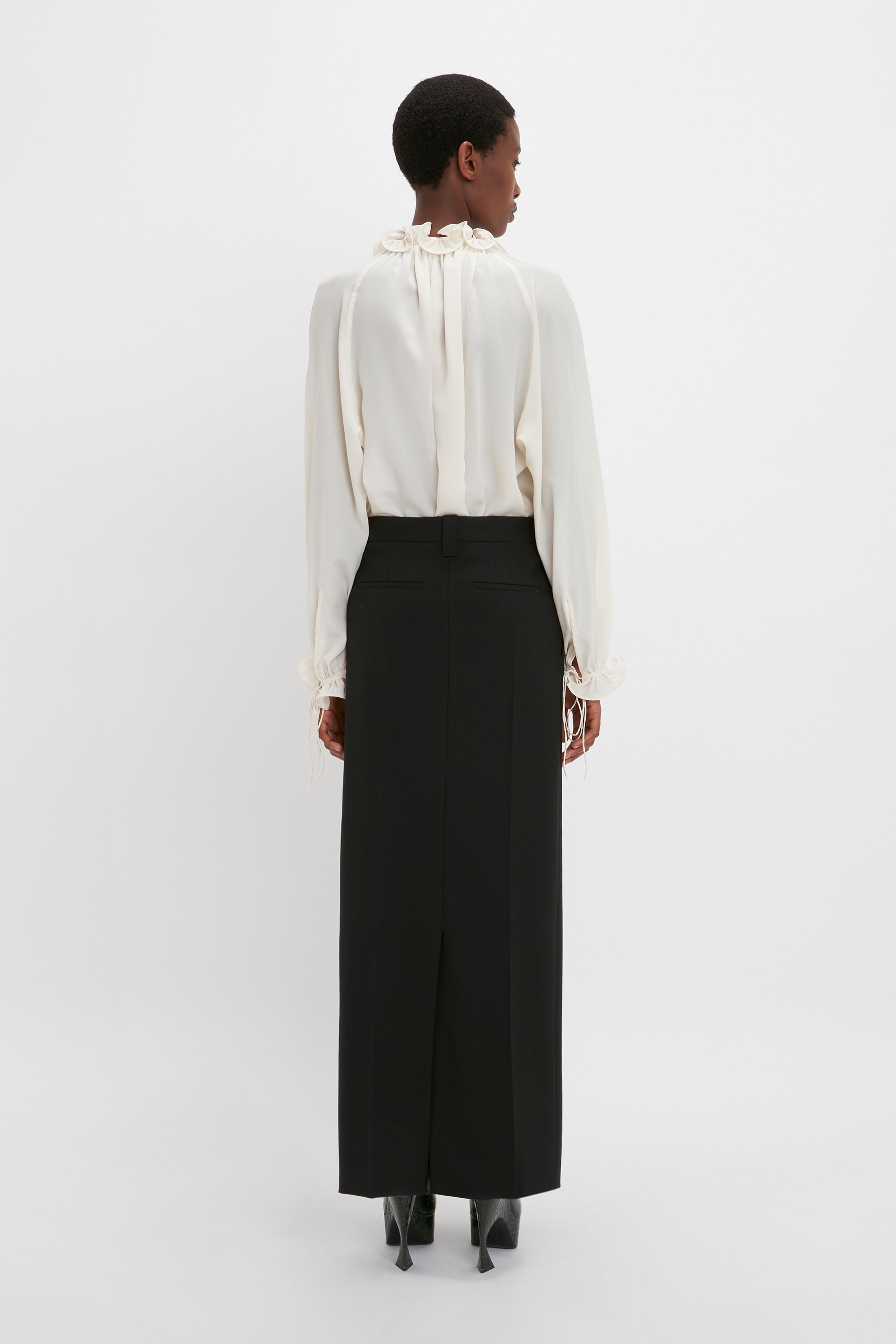 Ruched Detail Blouse In Vanilla - 5