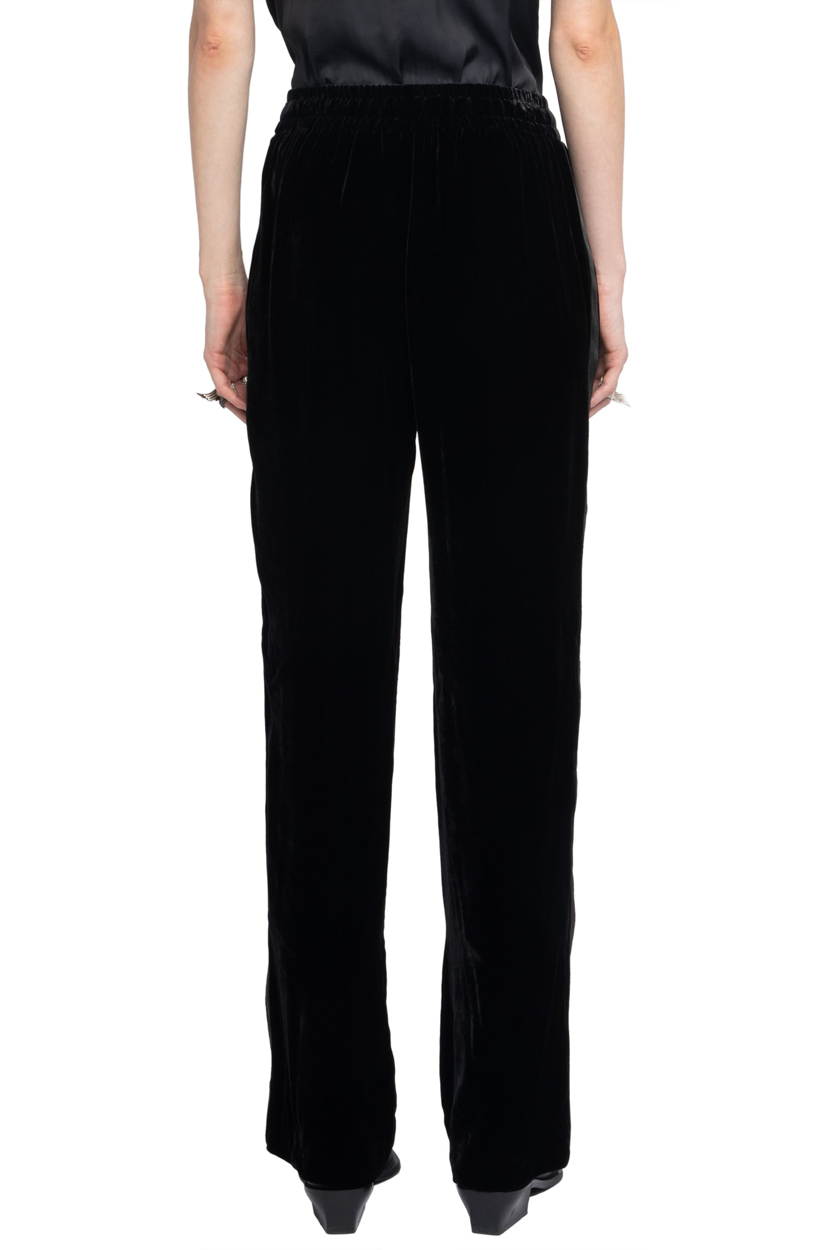 Zadig & Voltaire Poma Velvet Drawstring Pants in Black at Nordstrom - 2