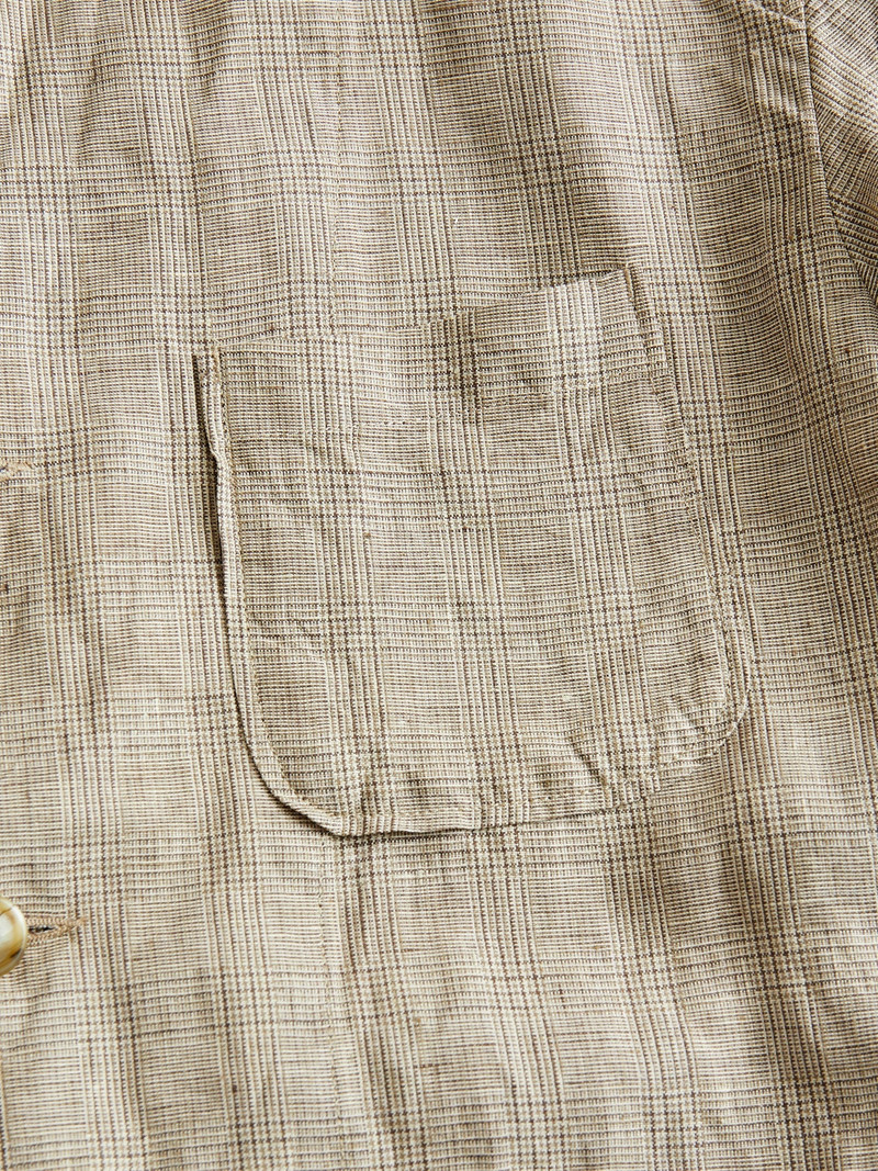 Loiter Jacket in Beige Linen Glen Plaid 5