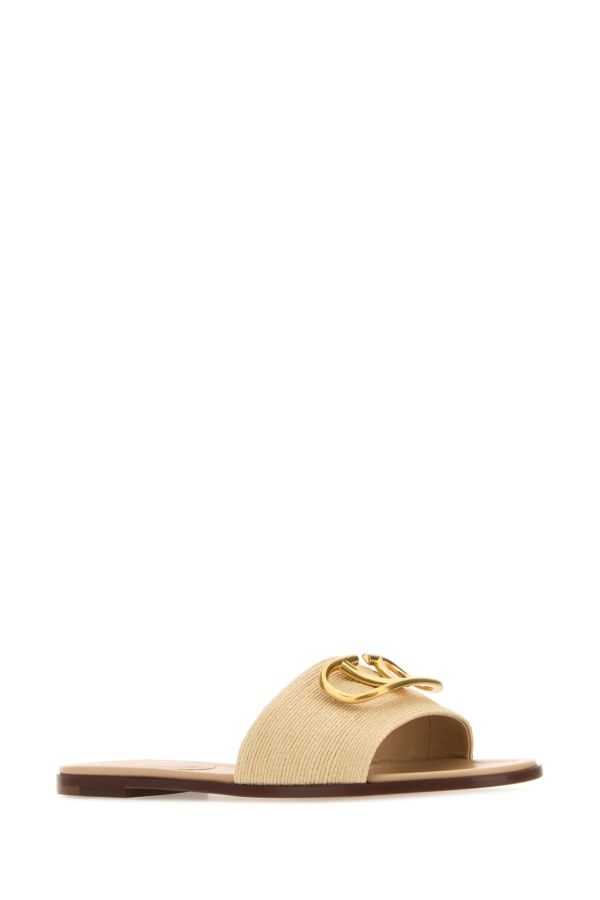 Valentino Raffia VLogo Signature slippers | gebnegozionline