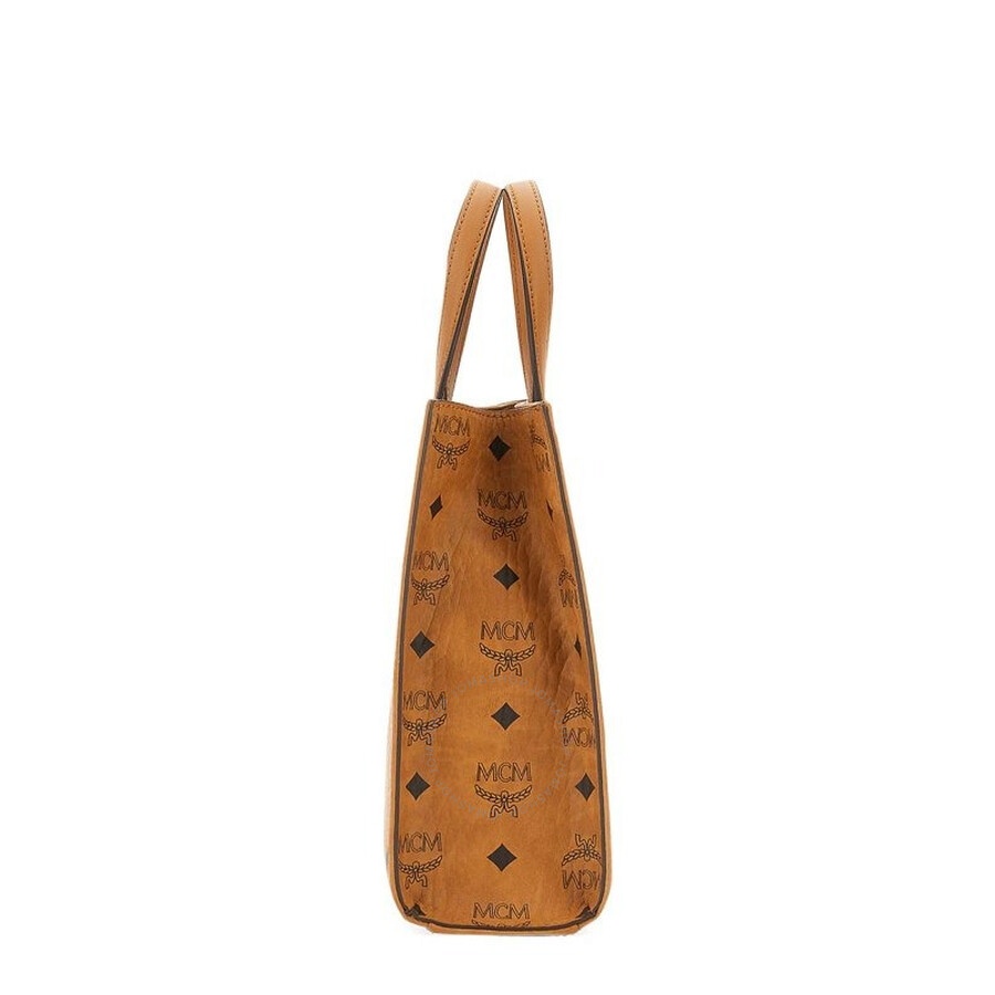 MCM Mini Aren Tote Bag In Visetos Cognac - 4