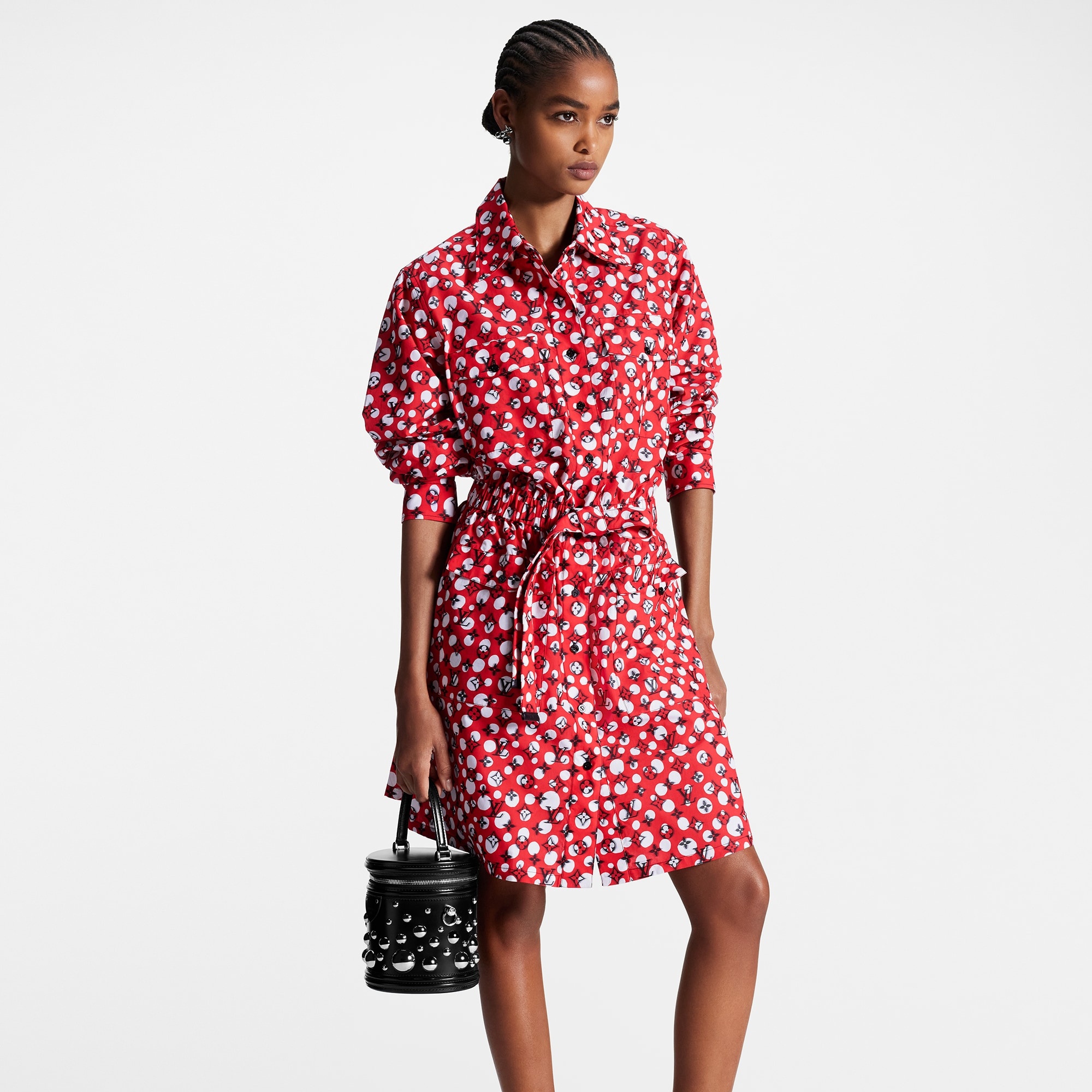 LV x YK Infinity Dots Monogram Shirt Dress - 7