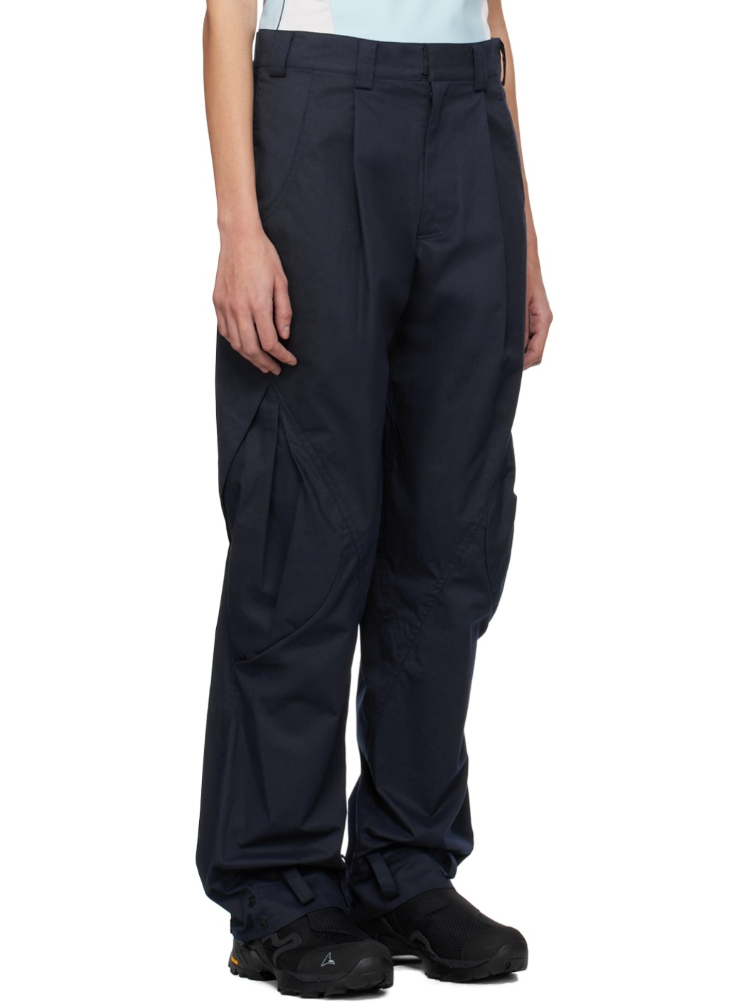 Navy Flap Pocket Trousers - 2