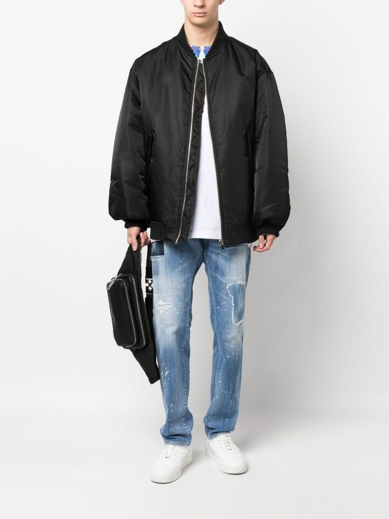 DSQUARED2 distressed mid-rise straight-leg jeans outlook