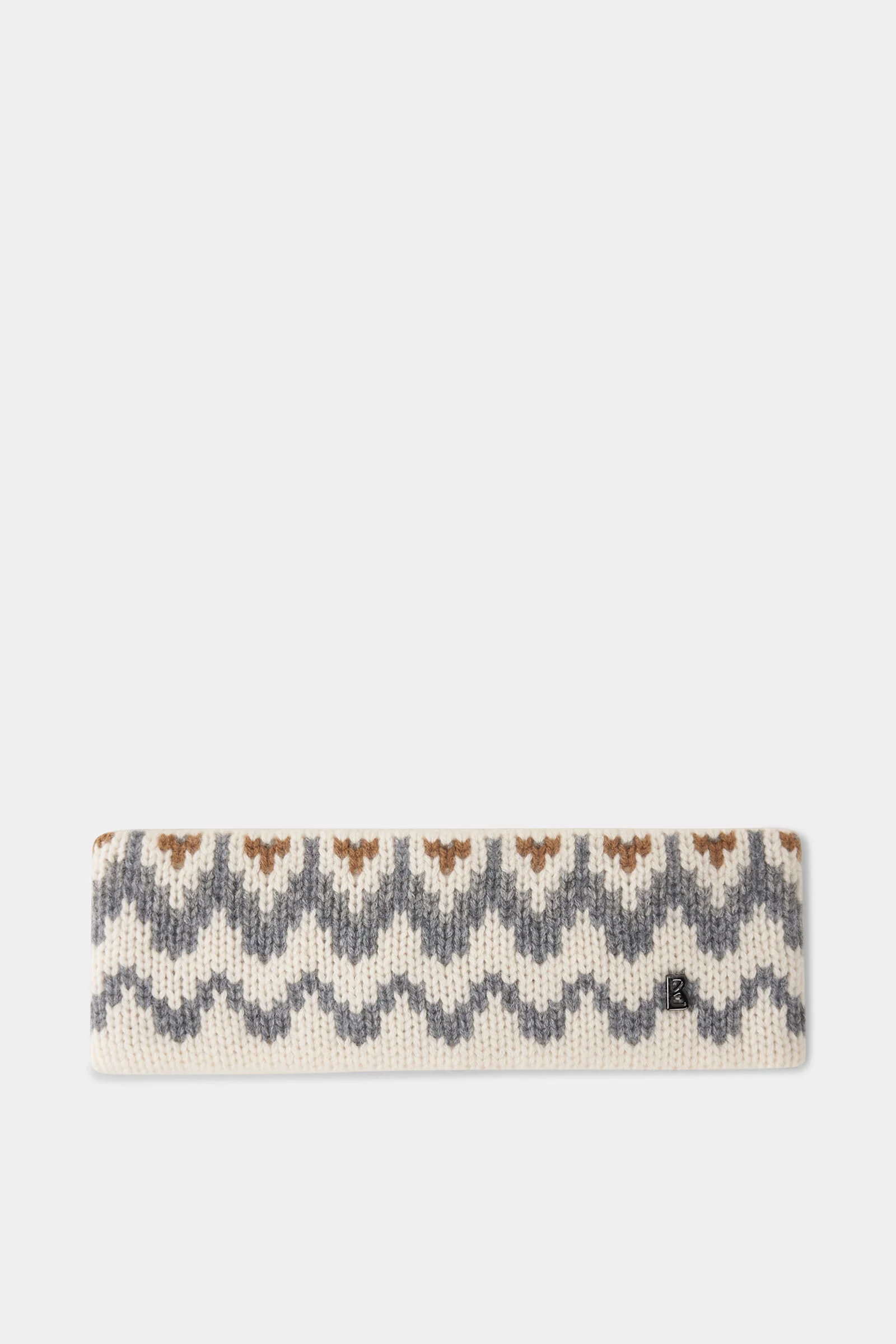 Loca cashmere headband in Cream/grey - 1