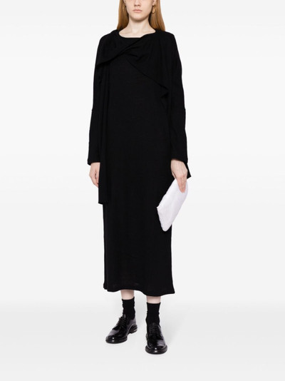 Yohji Yamamoto twist-detail wool midi dress outlook