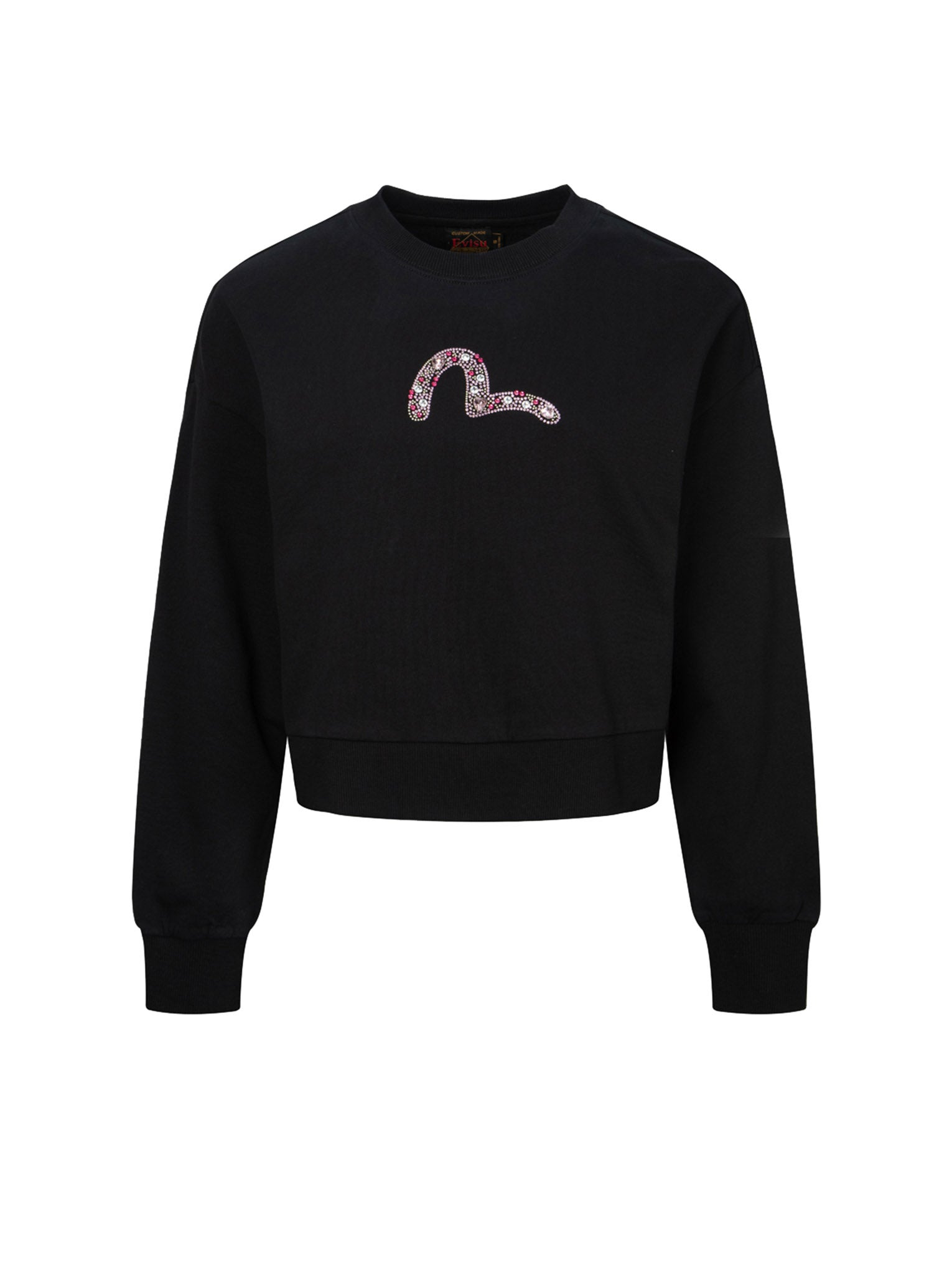 RHINESTONE SEAGULL CROPPED SWEATSHIRT - 11