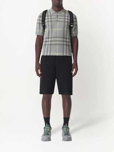 Burberry intarsia-check polo shirt outlook