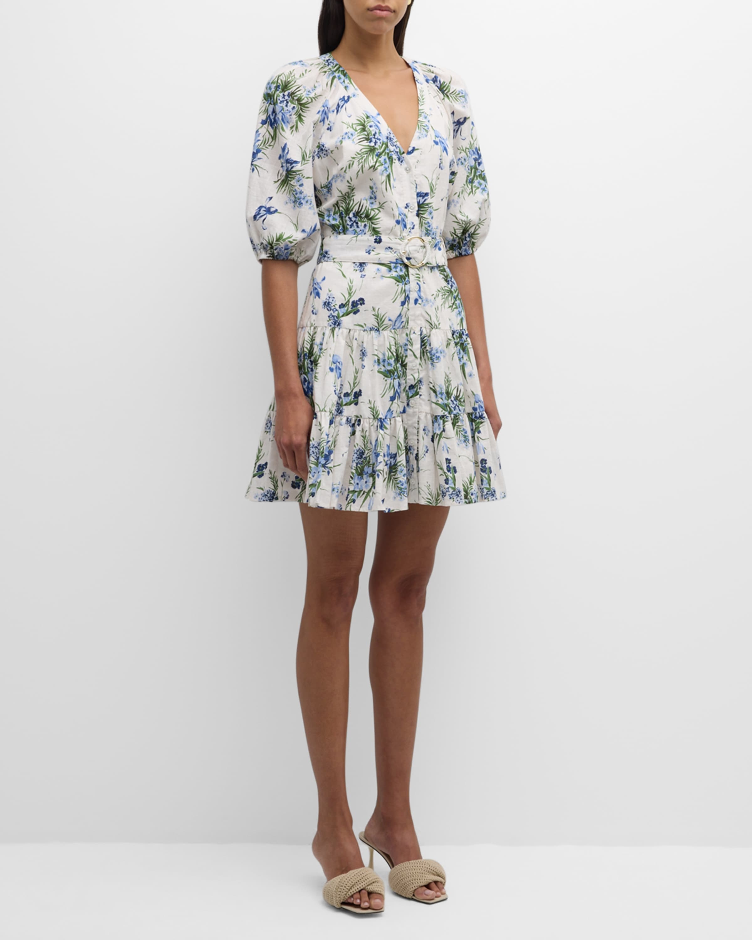 Dewey Floral Button-Front Mini Dress - 2