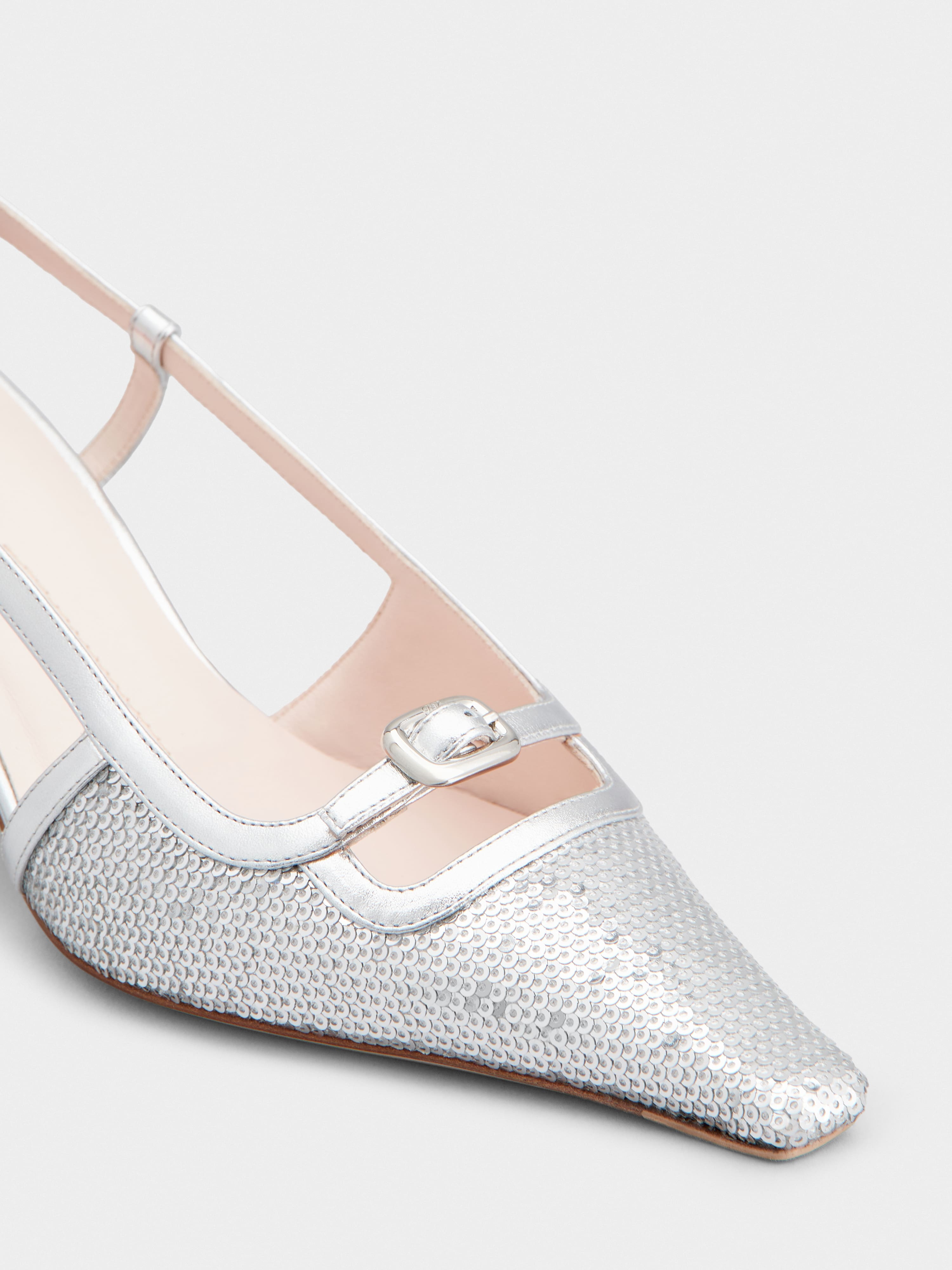 Viv' Canard Slingback Pumps in Fabric - 3
