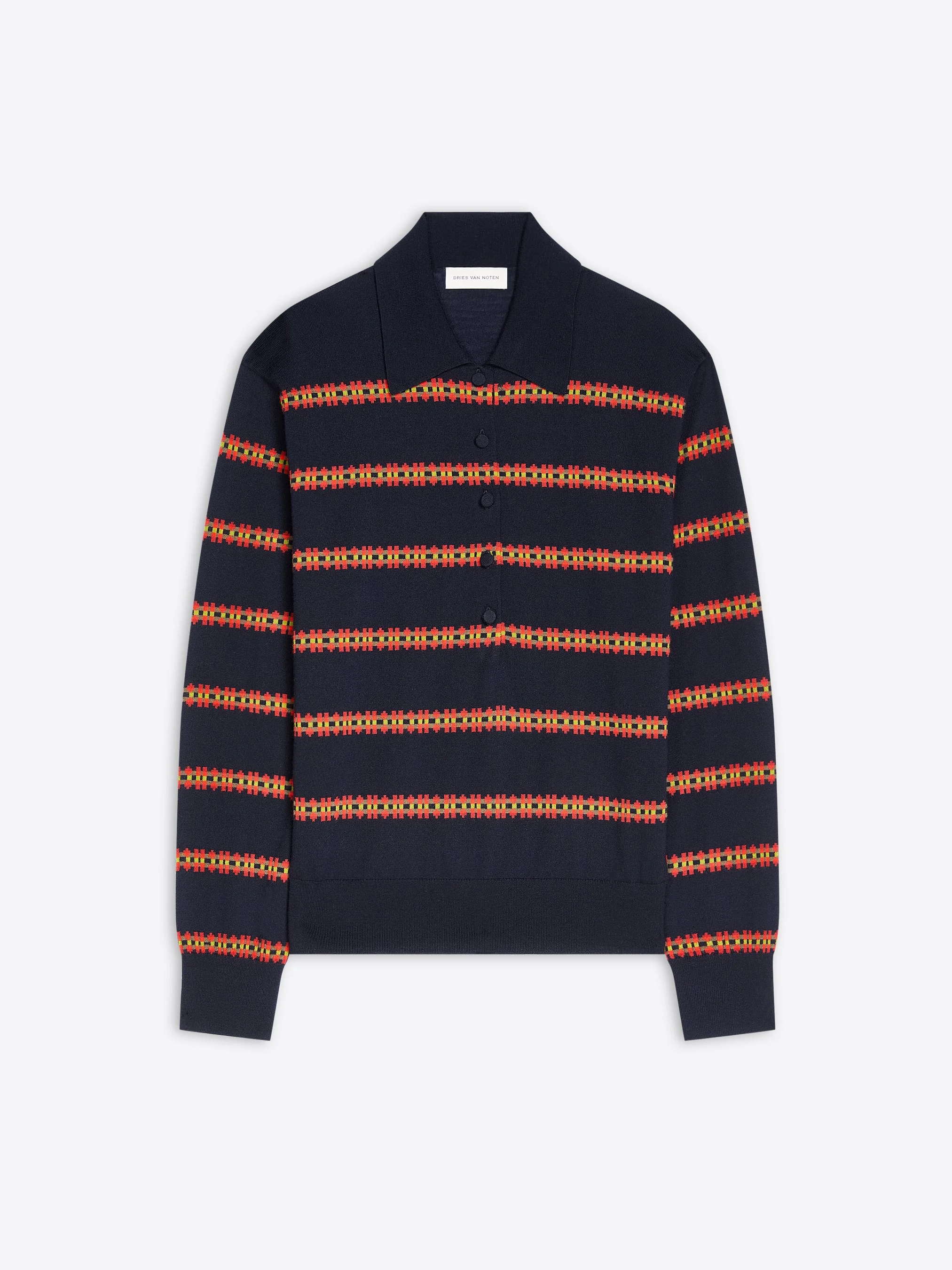 STRIPED WOOL POLO - 1