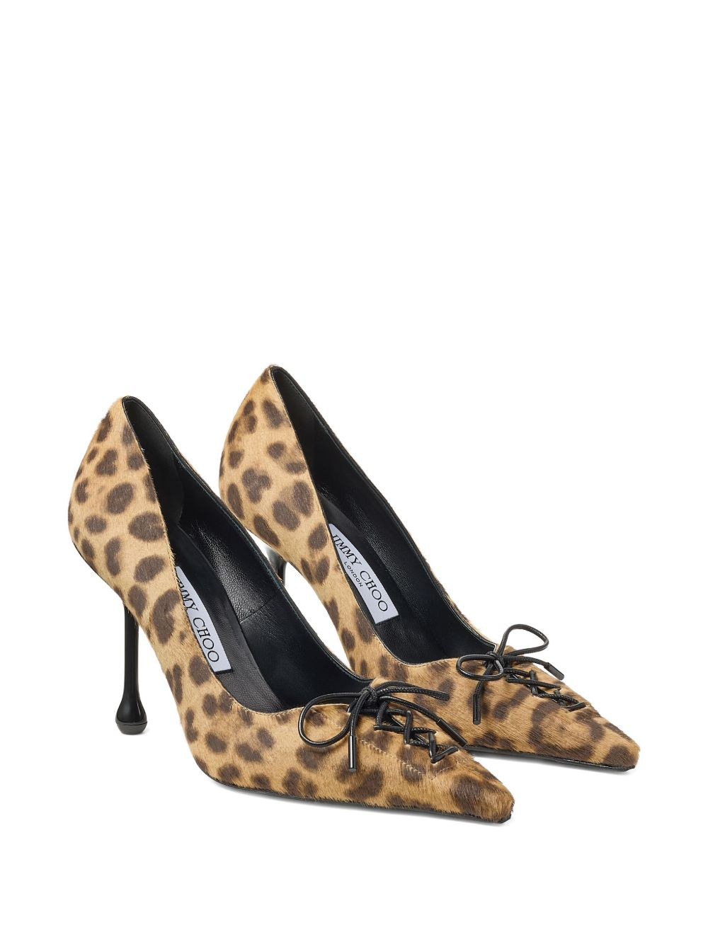 95mm Scarlett leopard-print lace-up pumps - 2