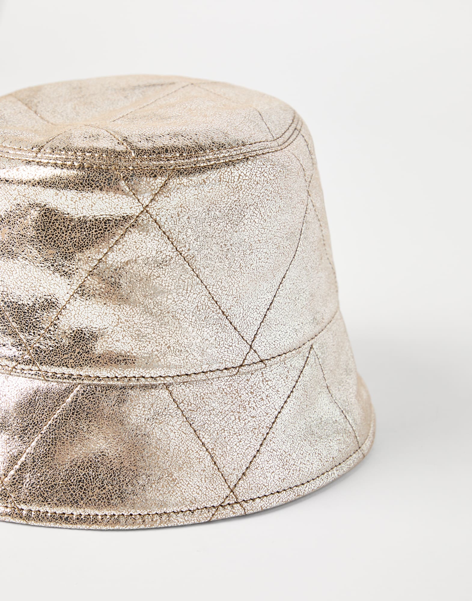 Lamé nappa leather bucket hat - 2