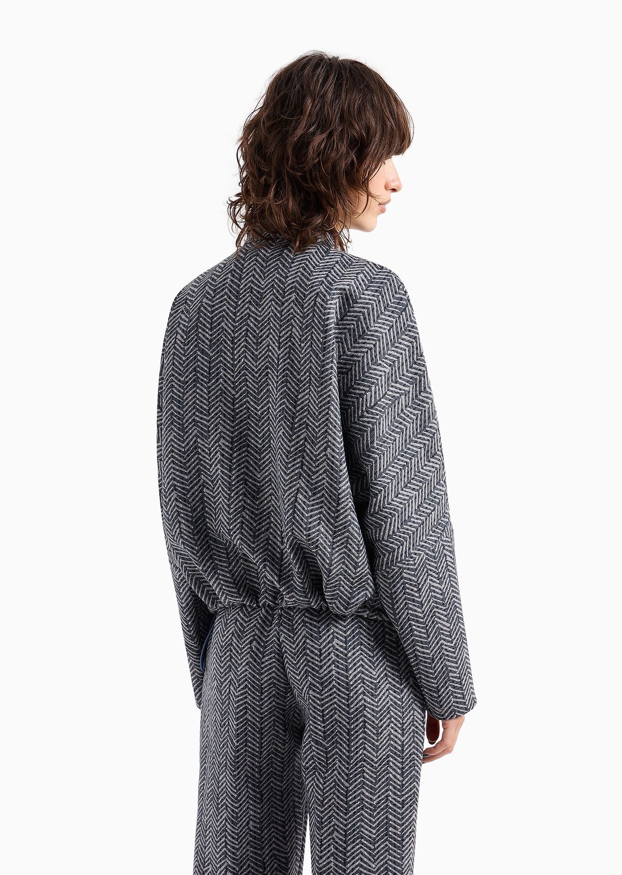 Virgin wool gabardine chevron blouson - 3
