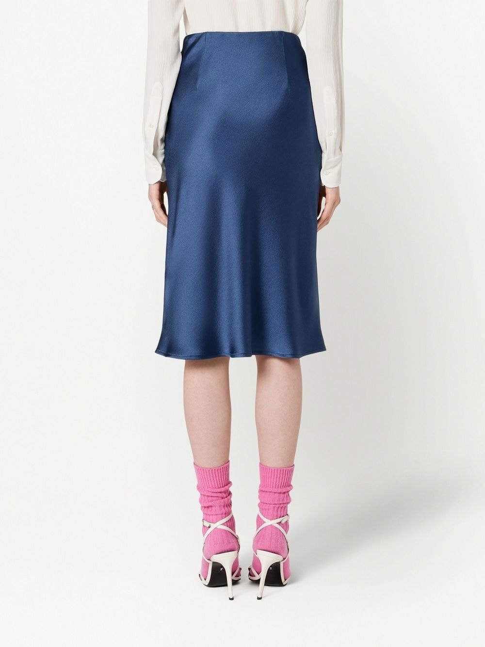 high-waisted satin skirt - 4