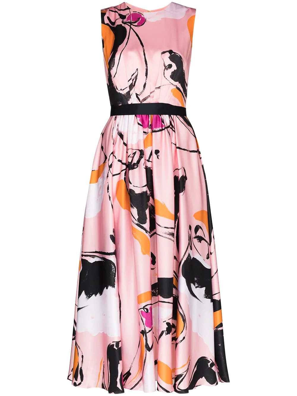 Tibi Dance-print midi dress - 1