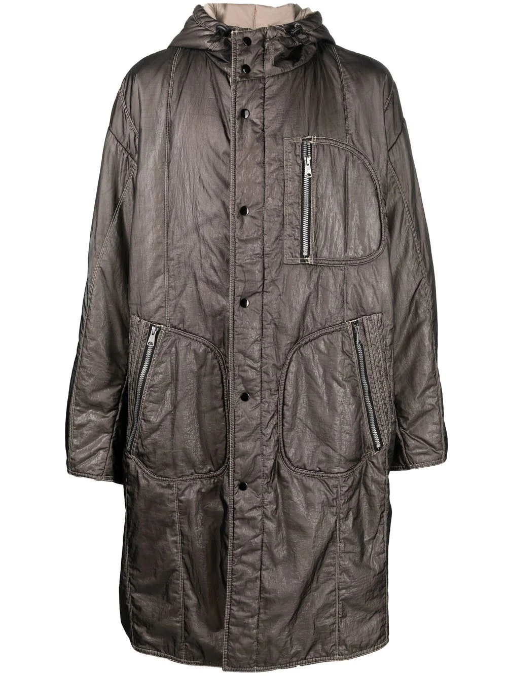 padded hooded coat - 1