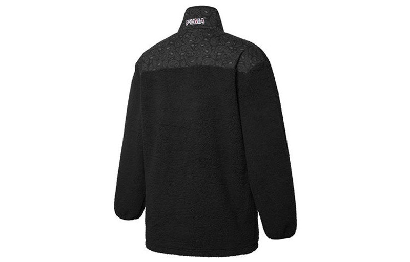PUMA PUMA Unisex Paisley 모조 램 모직 스탠드 업 칼라 자켓 블랙 534984-01 outlook