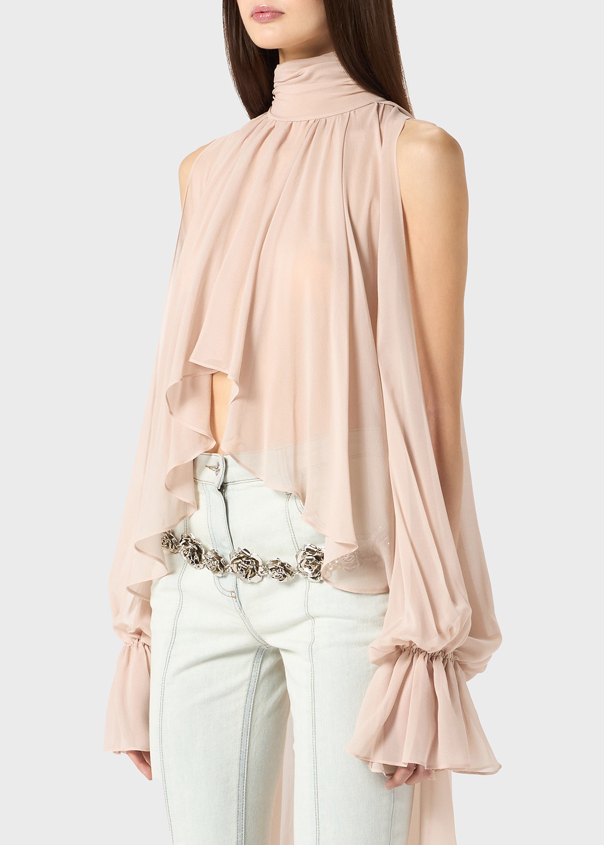 ASYMMETRIC BLOUSE IN GEORGETTE - 5