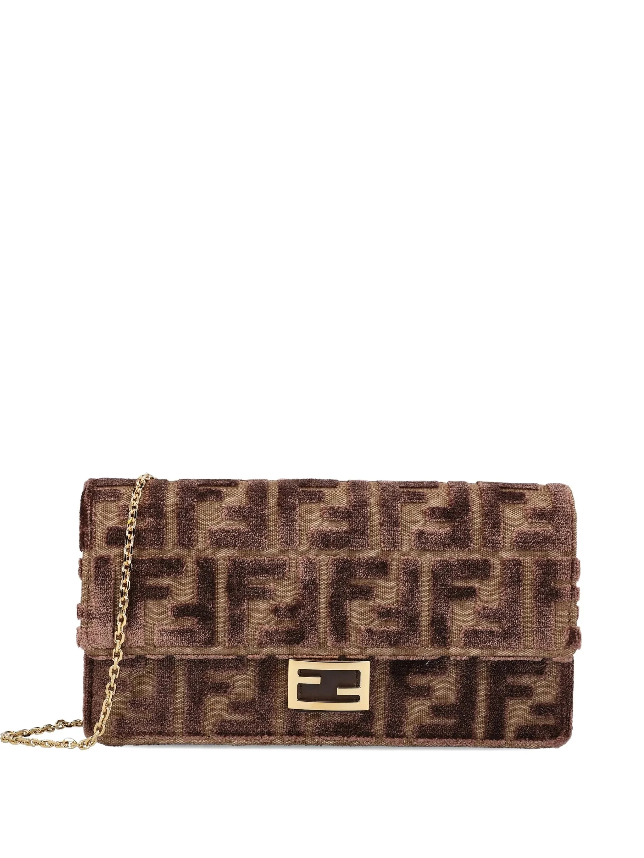 Fendi Jacquard-pattern Buckle Shoulder Bag - 1
