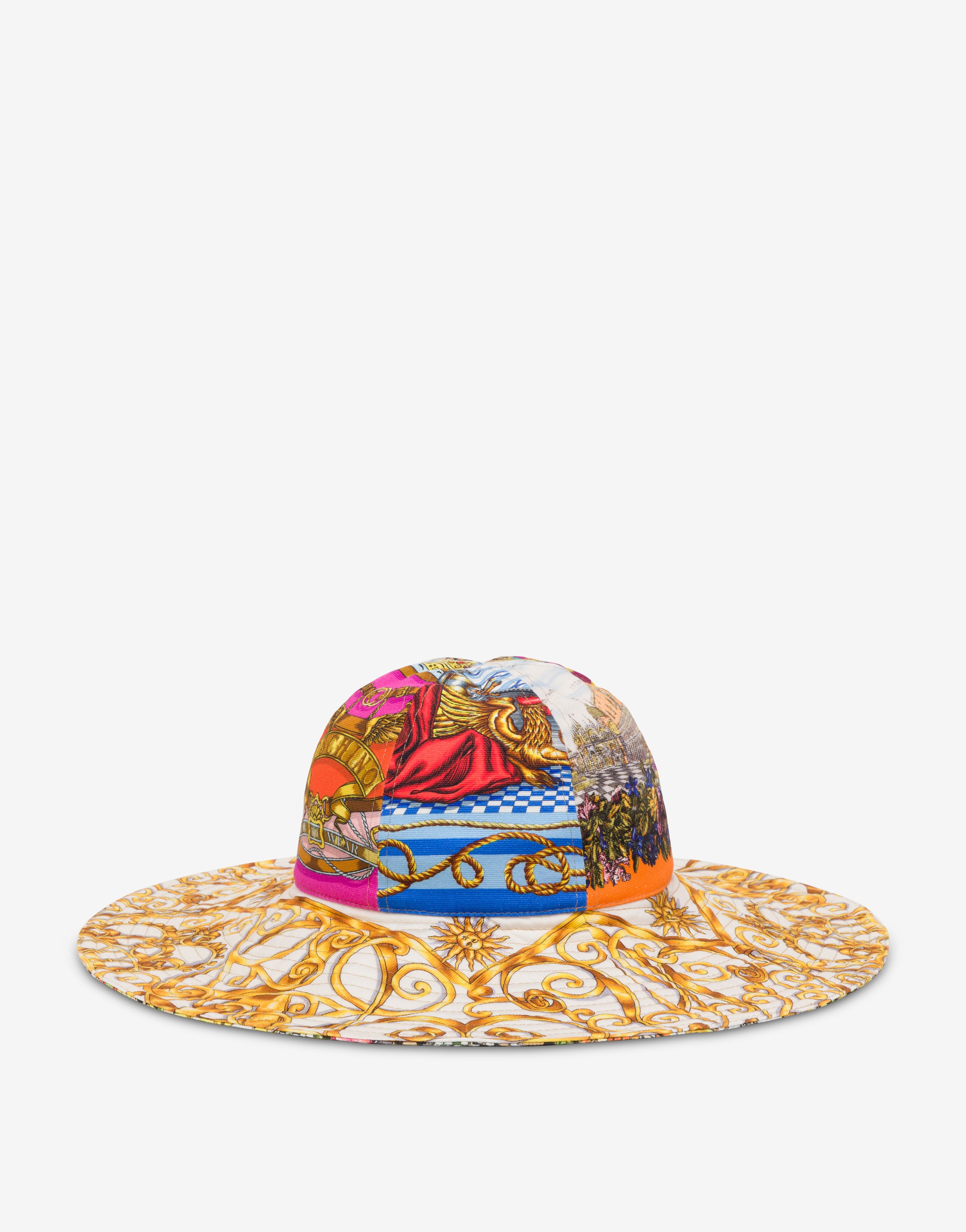 SCARF PRINT CANVAS HAT - 2