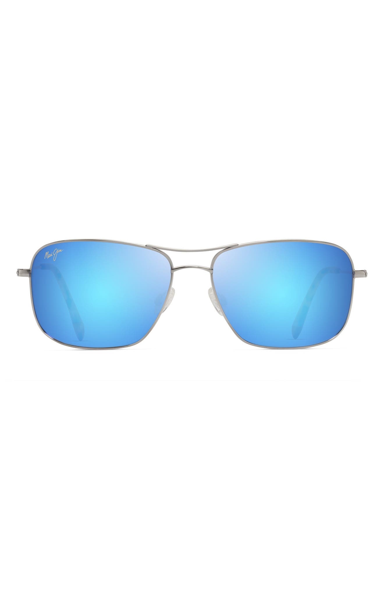 Maui Jim Wiki Wiki 59mm Polarized Aviator Sunglasses in Silver/Blue Hawaii at Nordstrom - 2