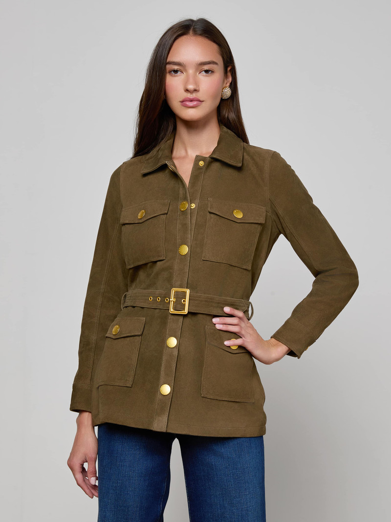 L'AGENCE Ishani Suede Jacket outlook