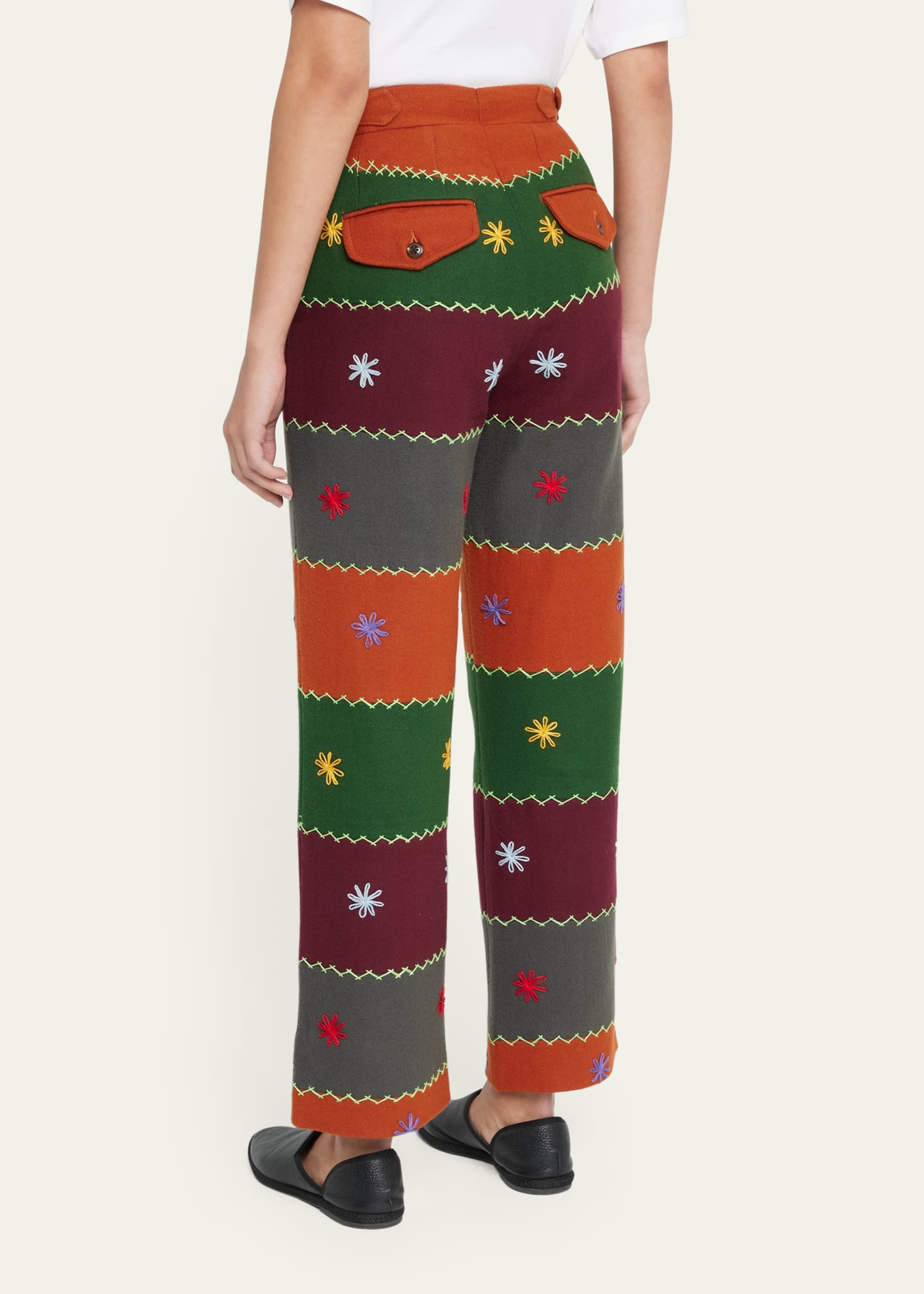 Embroidered Autumn Quilt Trousers - 3