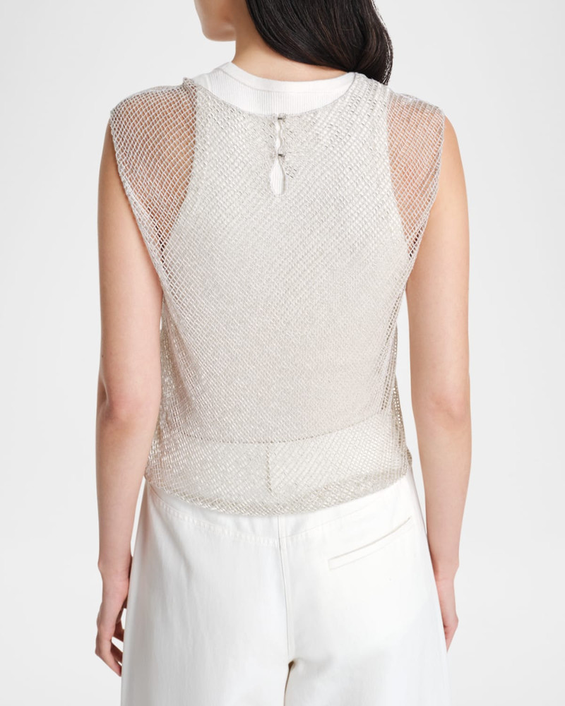 TWP Chloe Woven Mesh Top outlook