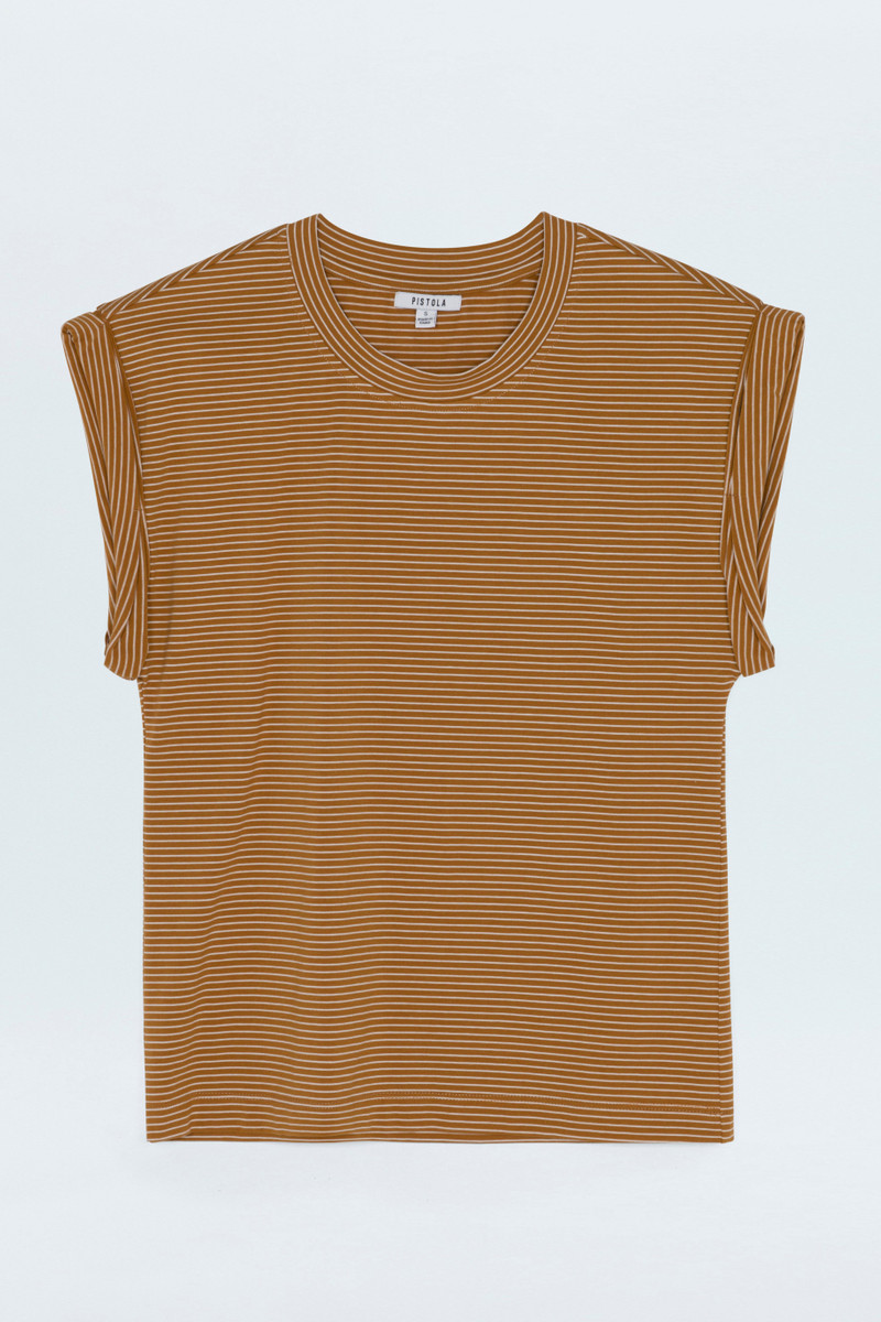 OLIVIA TWISTED SLEEVE MARINA - DARK RUM STRIPE 1