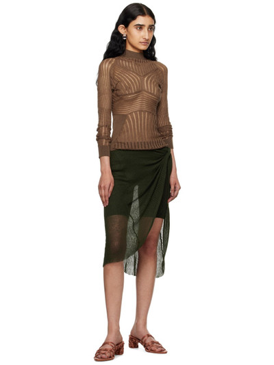ISA BOULDER Green Wrap Miniskirt outlook