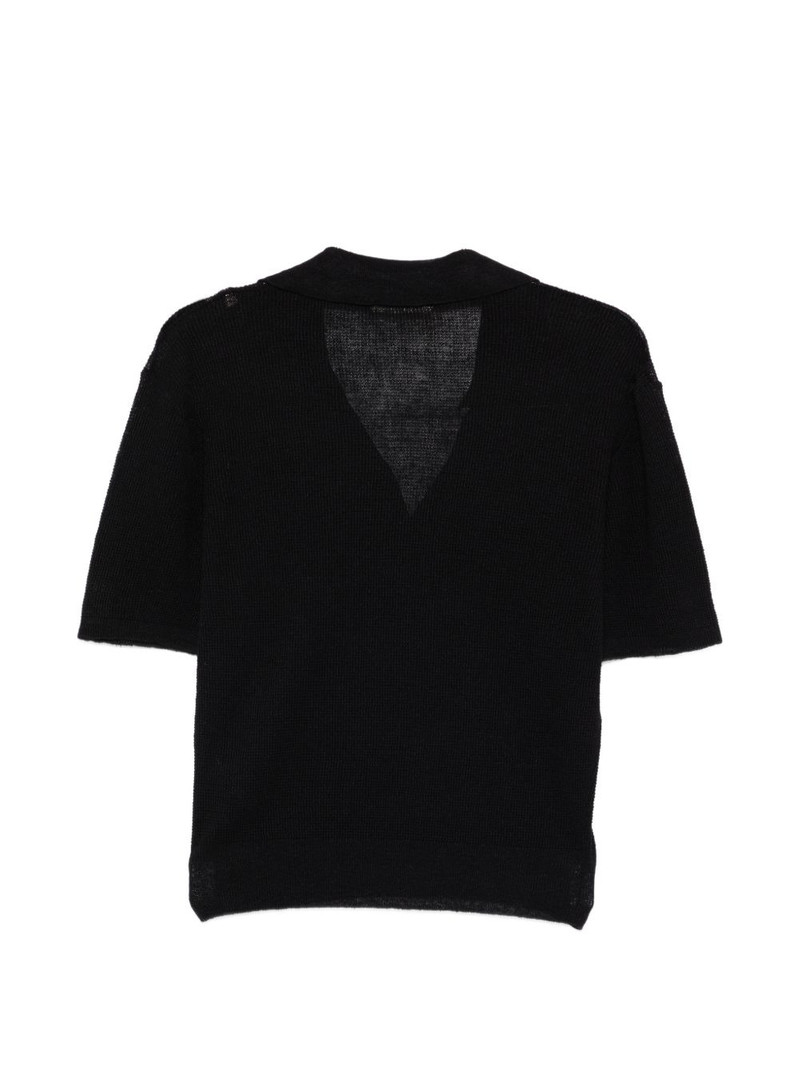 BARENA V-neck knitted T-shirt outlook
