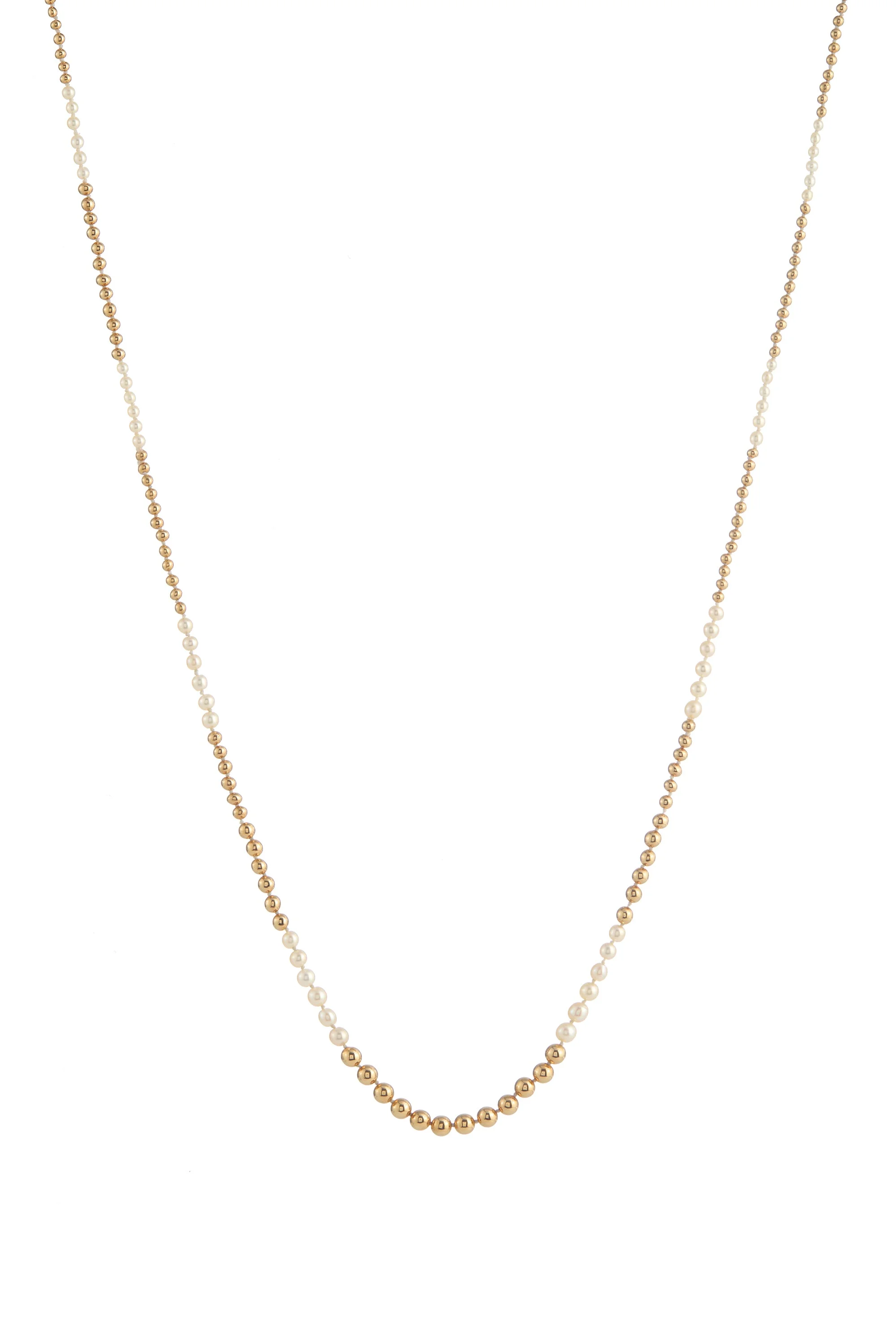 Olivia Necklace in 18K Yellow Gold & Natural Saltwater Pearls - 1