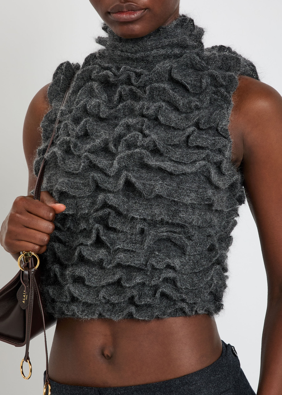 Alaïa Ruffled Mohair-blend Cropped top - 5
