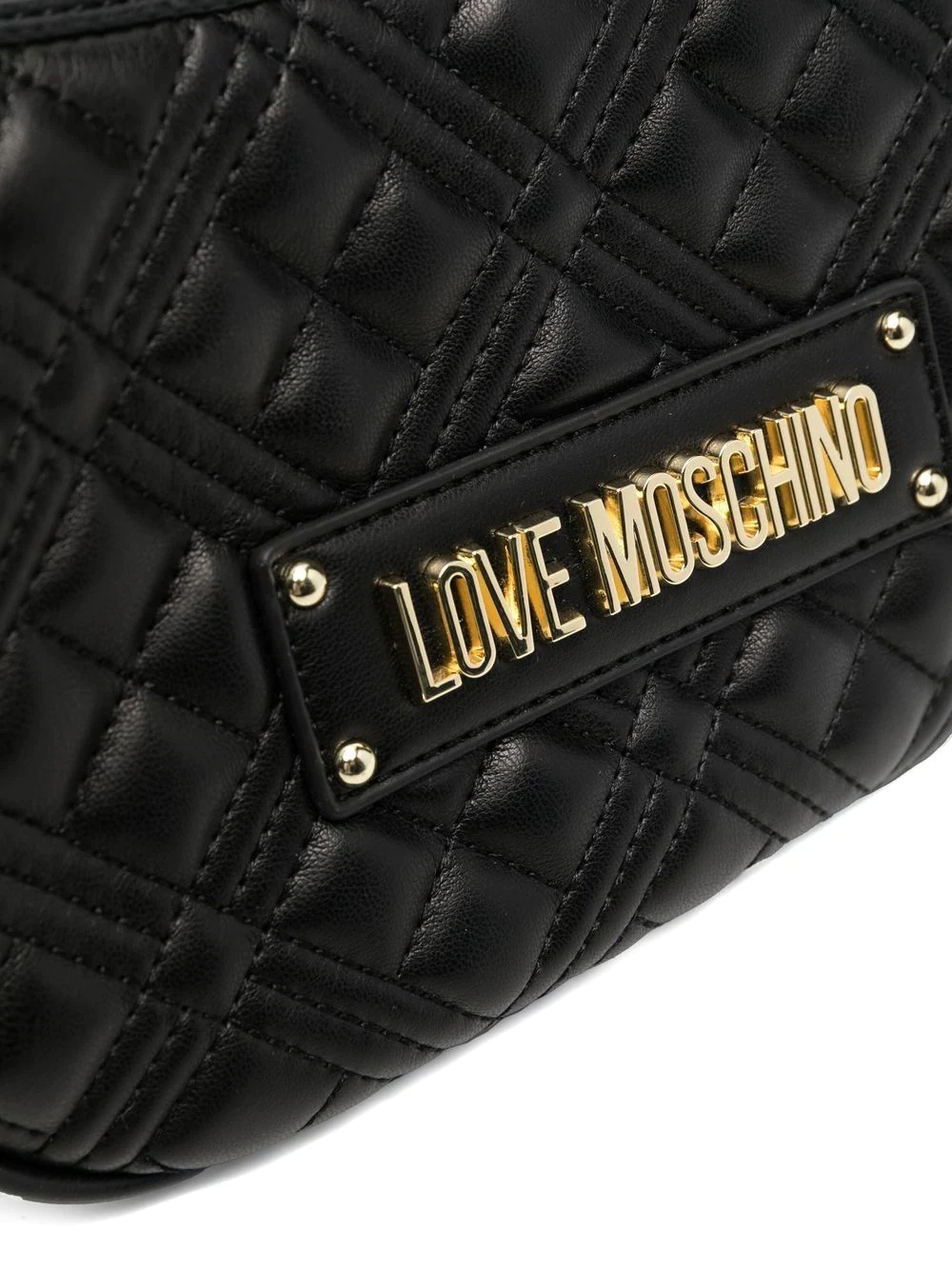 logo-lettering quilted bag - 4