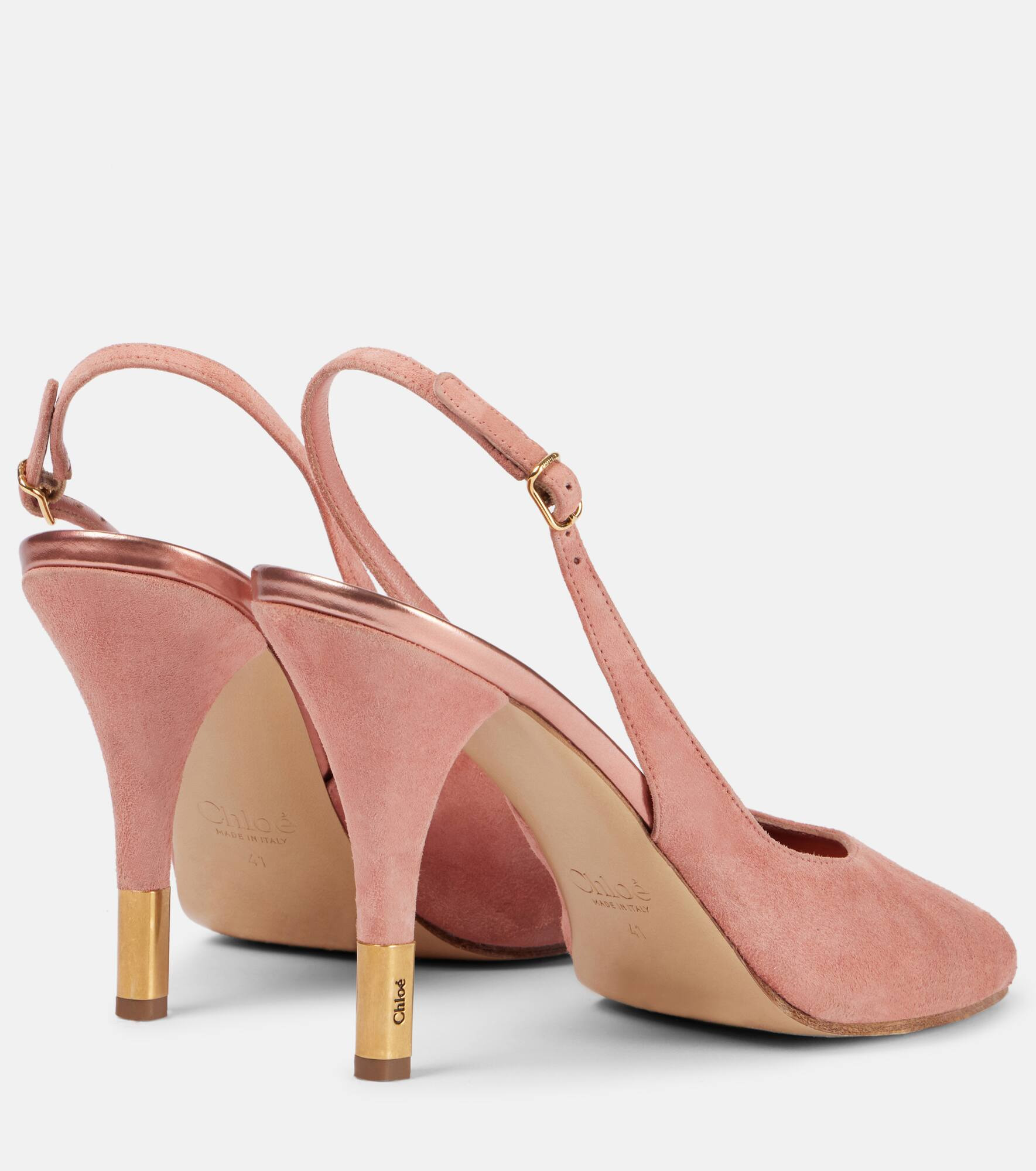 Flower 95 suede peep-toe pumps - 2