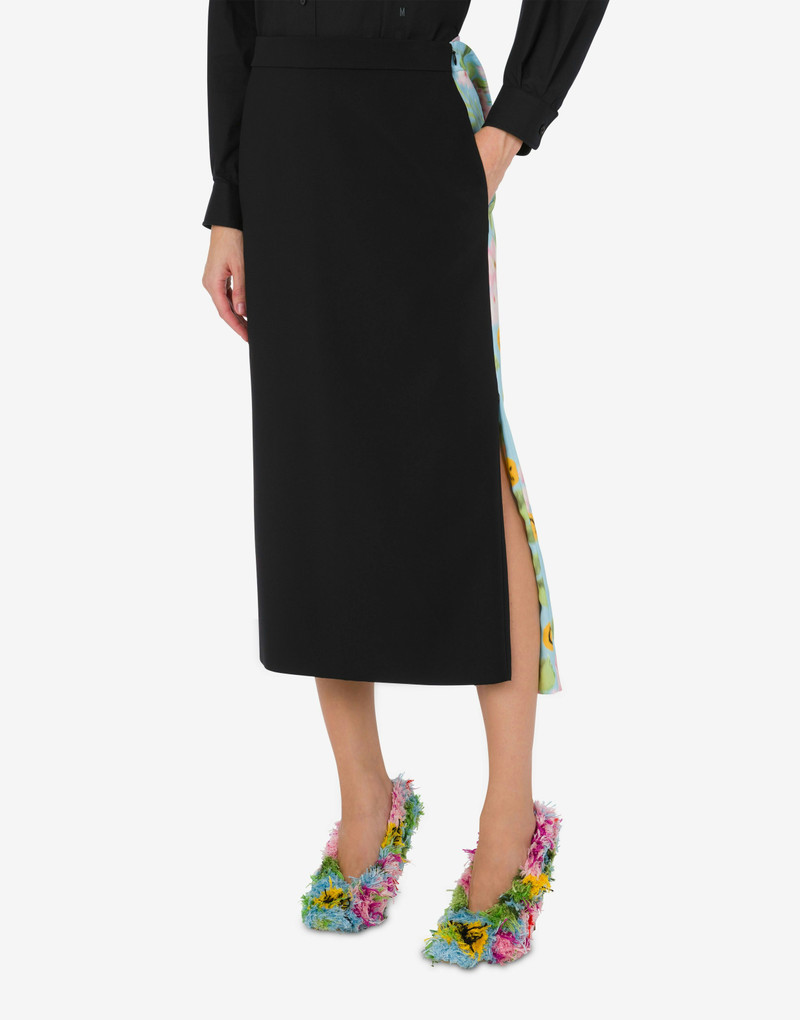 Moschino CRÊPE AND SATIN SKIRT outlook