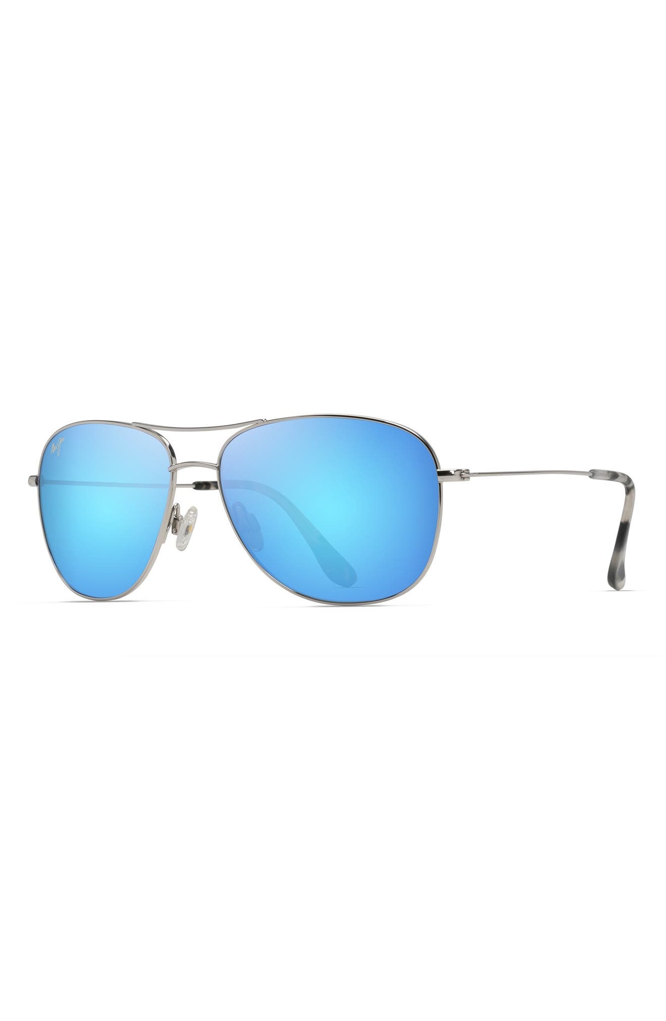 Maui Jim Cliff House 59mm PolarizedPlus2® Metal Aviator Sunglasses in Silver/Blue Hawaii at Nordstro - 2