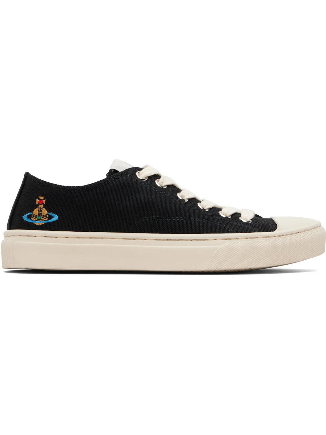 Black Low Top Plimsoll Sneakers - 1