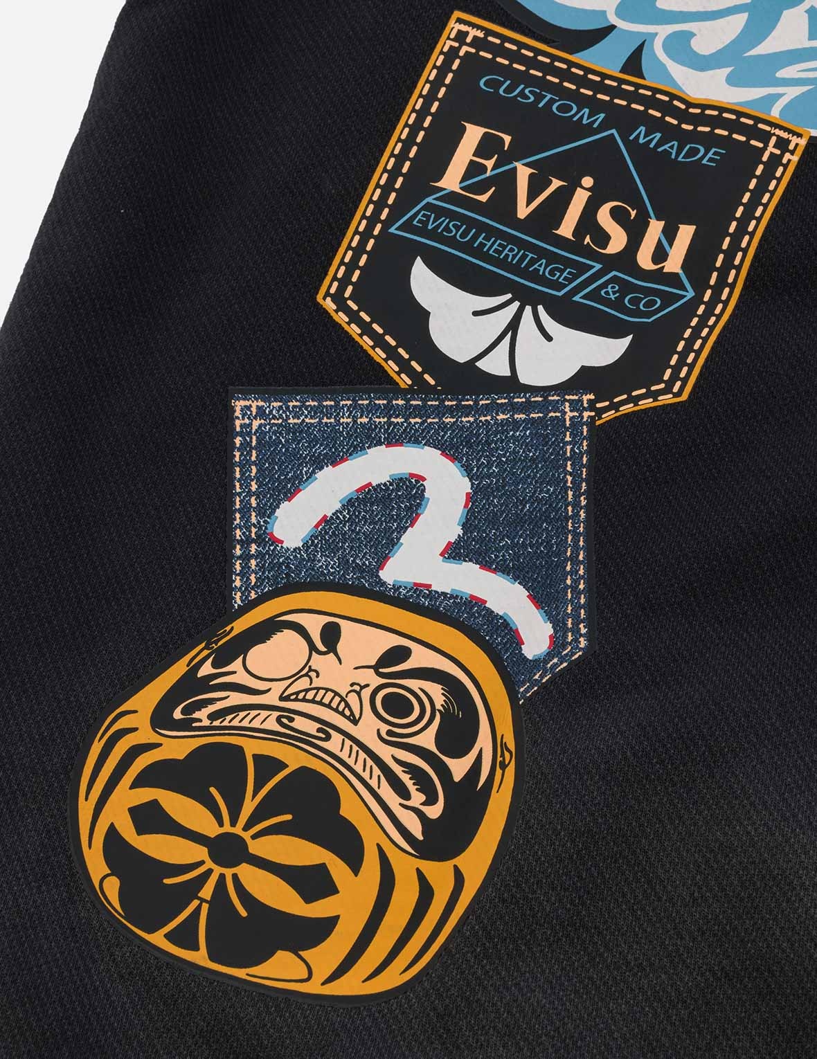 Washed Seagull and Logo Badge Daicock Print Loose Fit Sweatshirt - 8