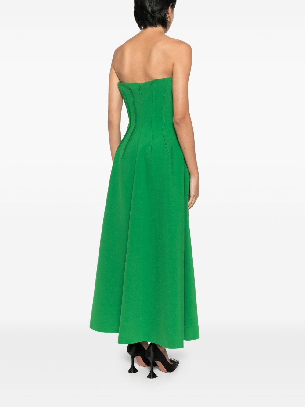 inverted-darts strapless dress - 4