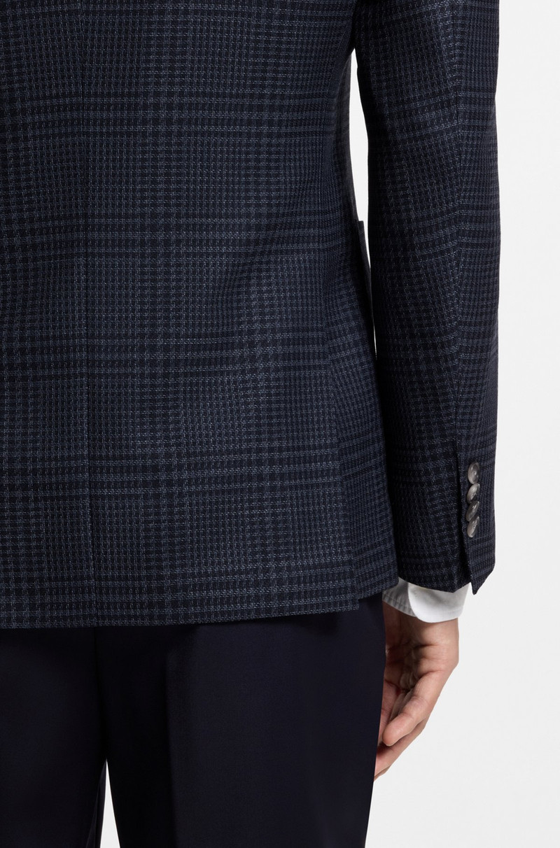 CHECKED SLIM-FIT JACKET IN VIRGIN WOOL 6