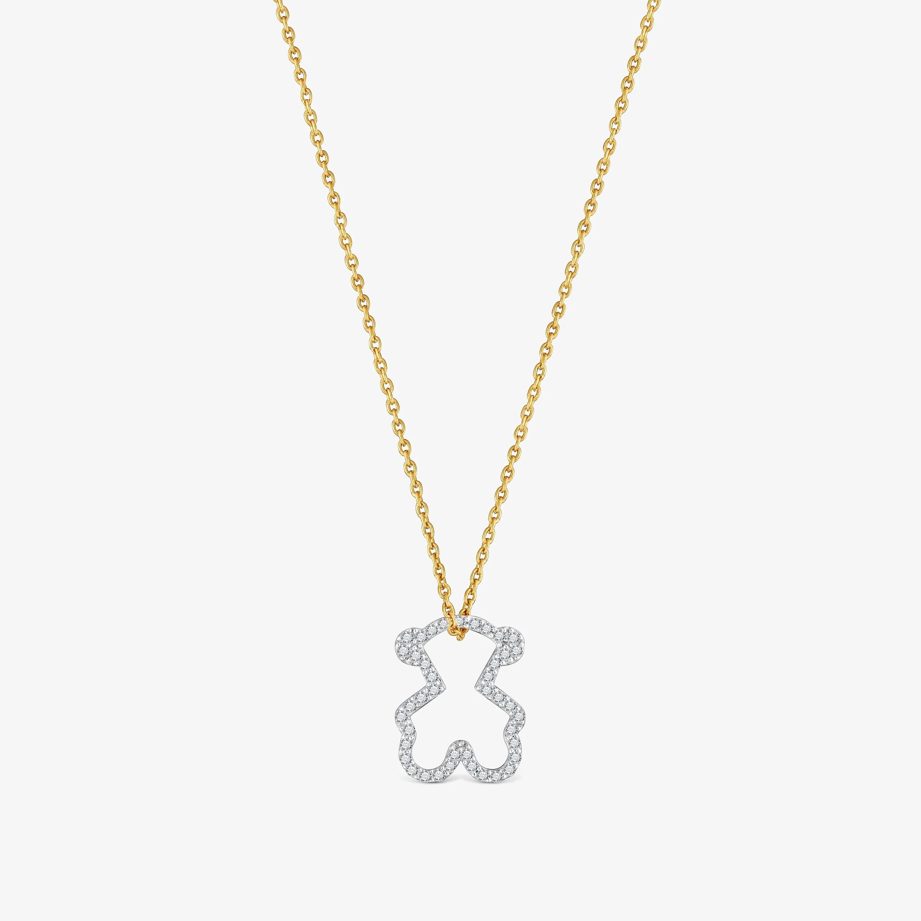 Diamond and 9kt gold bear Necklace TOUS Kaos - 1