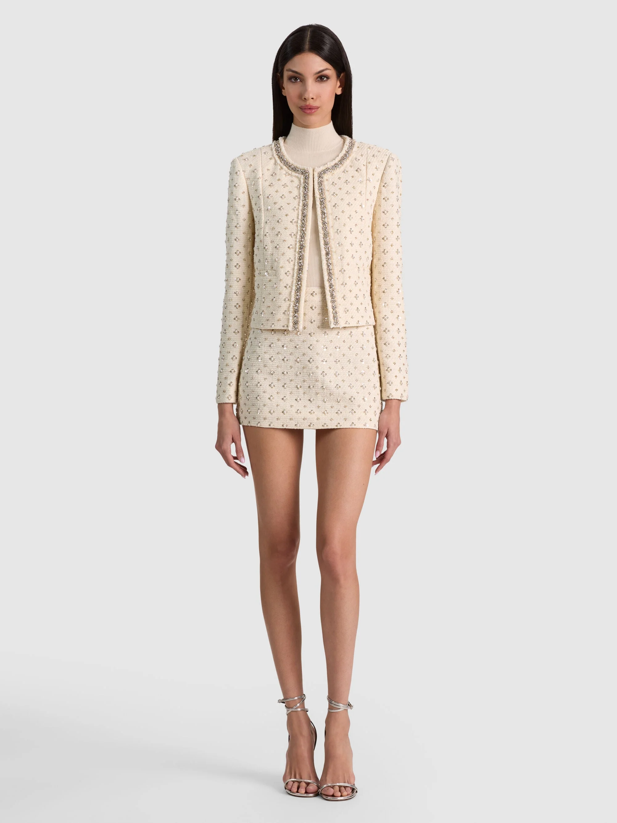 RUBI EMBELLISHED MINI SKIRT - 1